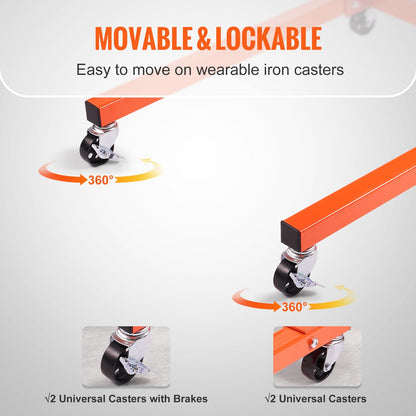 Motorständer, 1300 Pfund drehbarer Motorständer mit 360 Grad verstellbarem Kopf, Motorblockständer aus Stahl mit Unterlegscheibe, 4 Räder, 4 verstellbare Arme, für die Fahrzeugwartung