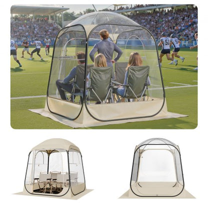 Pop up Sports Tent, 63x63 in Clear Bubble Tent for 2-4 Persons, Waterproof Outdoor Pod with Floor Mat & Top Cover, Garden Igloo Dome Tents Camping Shelter for Events Fishing Cheering