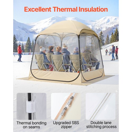 Pop-up-sportstält, 1,83x1,83 m genomskinligt bubbeltält för 2-4 personer, vattentät utomhuskapsel med golvmatta och överdrag, trädgårds-iglookupoltält campingskydd för evenemang fiske jubel |  EU