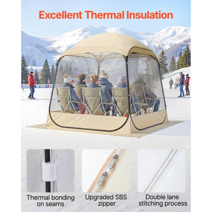 Pop-up-sportstält, 1,83x1,83 m genomskinligt bubbeltält för 2-4 personer, vattentät utomhuskapsel med golvmatta och överdrag, trädgårds-iglookupoltält campingskydd för evenemang fiske jubel |  EU