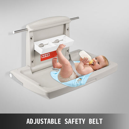 Horizontal Baby Changing Table Wall-mounted Baby Diaper Changing Station Vertical Fold Down Baby Changing Table