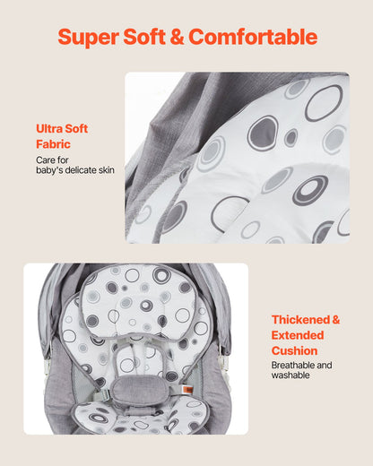 Babygunga för spädbarn 3 hastigheter 3 sätespositioner Fjärrkontroll Bluetooth