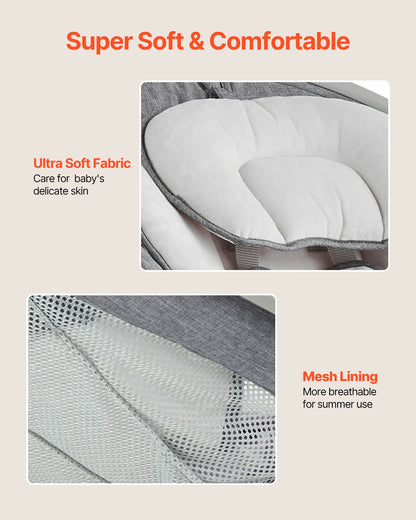 Baby Gunga för spädbarn 5 hastigheter fjärrkontroll Bluetooth Lullabies kudde