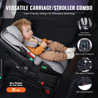 Kinderwagen-Reisesystem mit Autositz Playard Baby Combo Dunkelgrau &amp; Schwarz