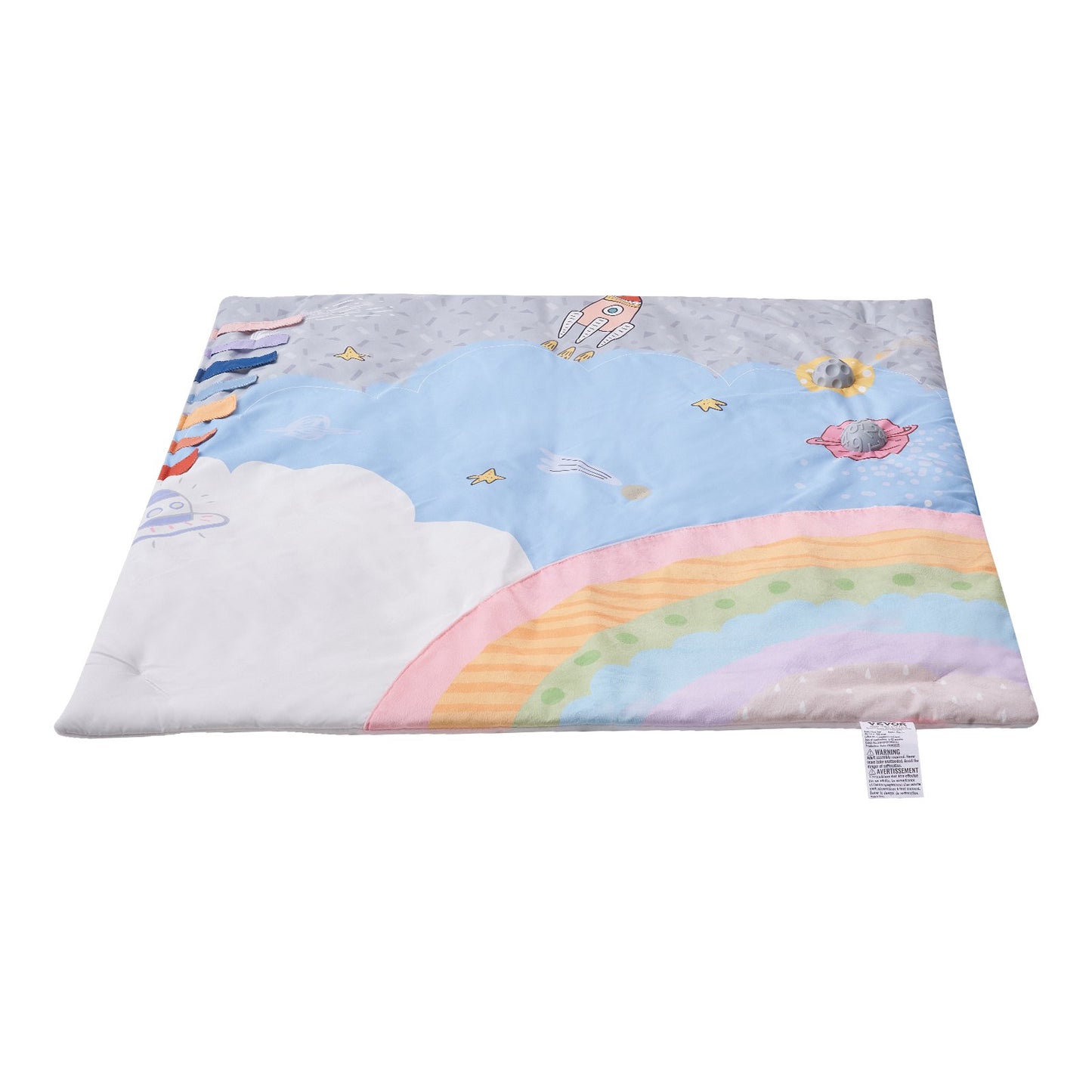 Baby-Spielturnmatte, Bauchzeit-Aktivitätsmatte mit 6 sensorischen Spielzeugen, 88,9 x 88,9 cm