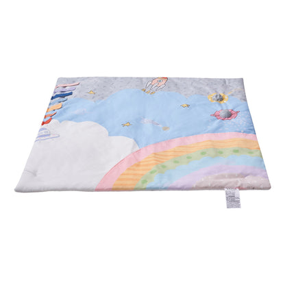 Baby-Spielturnmatte, Bauchzeit-Aktivitätsmatte mit 6 sensorischen Spielzeugen, 88,9 x 88,9 cm