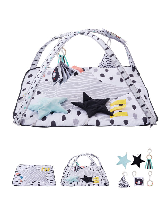 Baby Play Gym Matta Tummy Time Activity Matt med 6 sensoriska leksaker 34,4" x 34,4