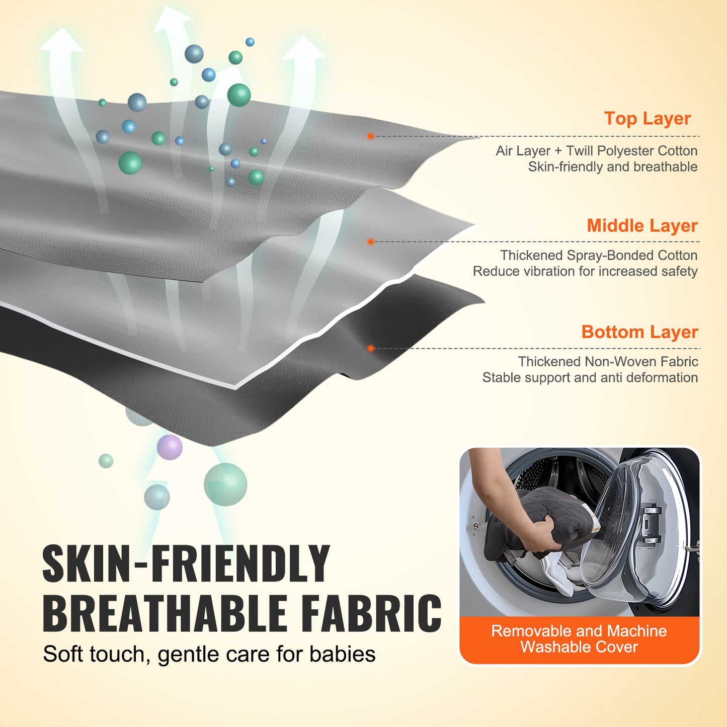 Baby Bouncer Folding Bouncer Seat Stol för spädbarn med 2 lutningsvinklar