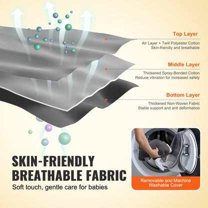 Baby Bouncer Folding Bouncer Seat Stol för spädbarn med 2 lutningsvinklar