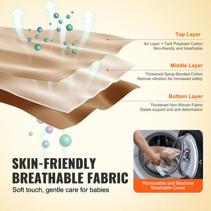 Baby Bouncer Folding Bouncer Seat Stol för spädbarn med 2 lutningsvinklar