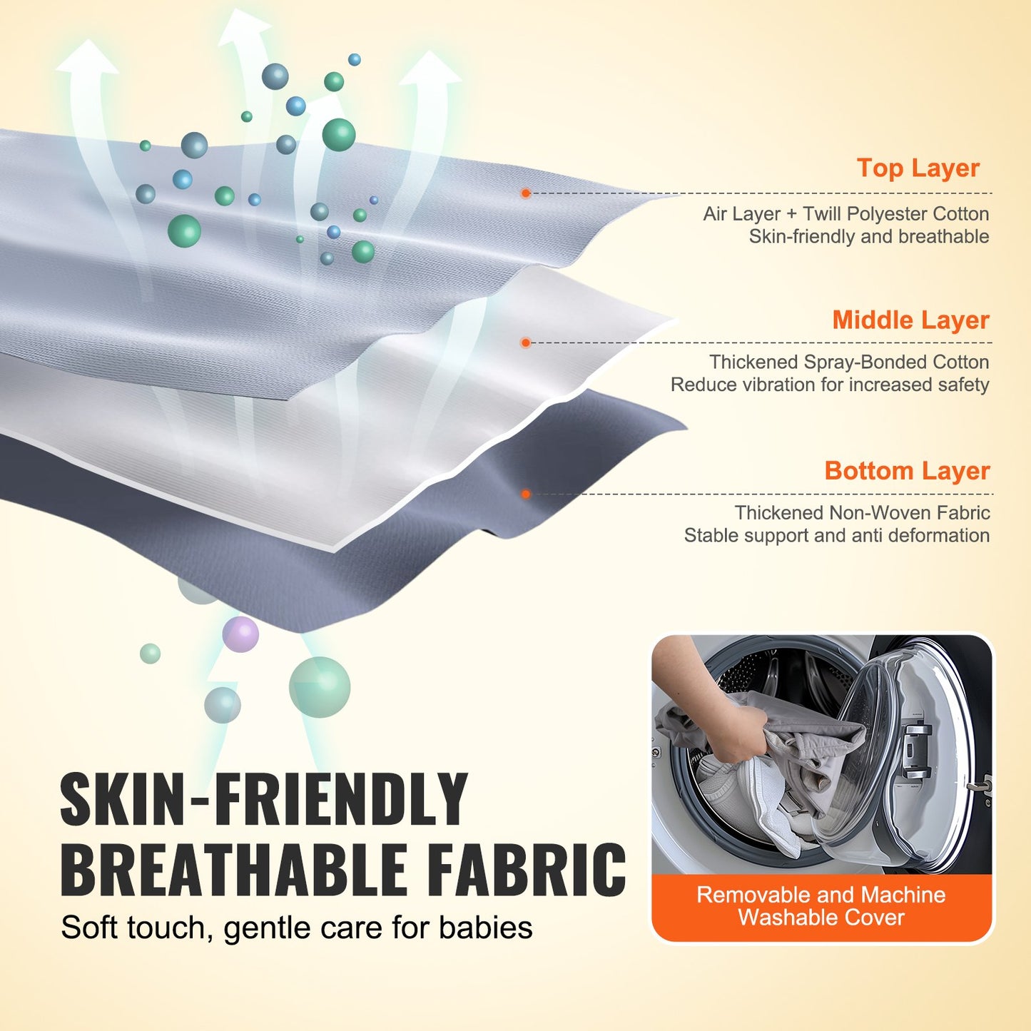 Babywippe, Klappbarer Babywippensitzstuhl für Kleinkinder von 0-9 Monaten mit Spielzeugstange