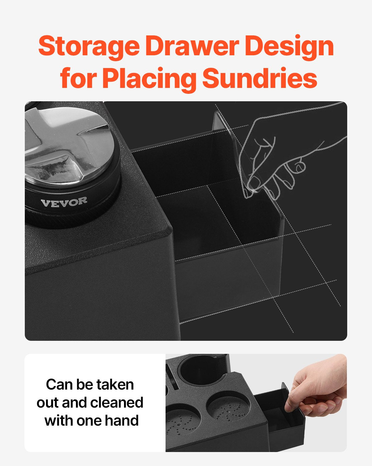 ABS Espresso Tampningsstation 51-58 mm Station med löstagbart spår