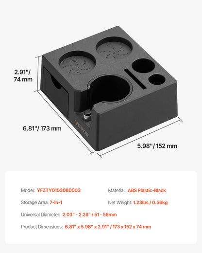 ABS Espresso Tampningsstation 51-58 mm Station med löstagbart spår