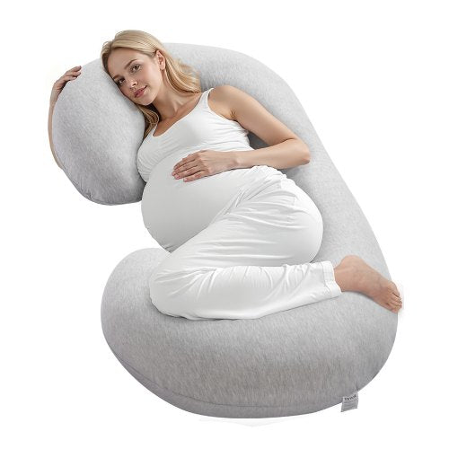 Pregnancy Pillow, C-Shaped Full Body Maternity Pillow for Sleeping, Ultra-Soft and Breathable Pregnant Support Pillows with Removable & Washable Cover, Perfect for Back, Belly, Hip, Legs Relief
