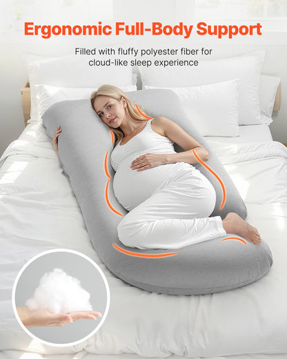 Pregnancy Pillow, G-Shaped Maternity Pillow for Sleeping, Full-Body Support Pillow with Removable & Washable Cover, Soft and Breathable Pregnancy Body Pillows for Back, Belly, Hips, Legs Relief