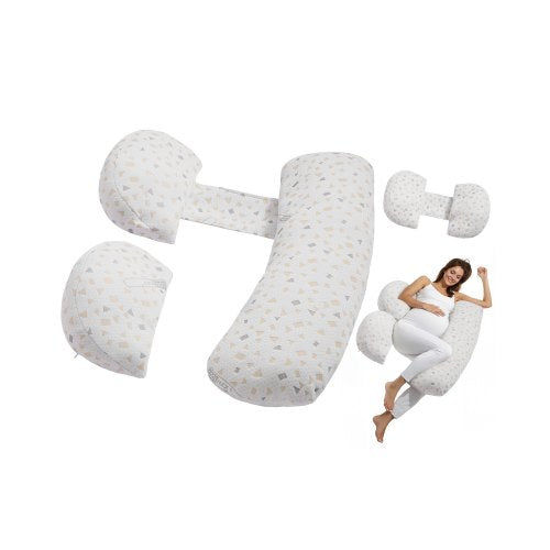 Pregnancy Pillows for Sleeping, Adjustable Maternity Pillow for Pregnant Women, Soft Pregnancy Body Pillow with Removable & Washable Cover for Back Belly Hip Support, Lightweight and Portable