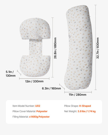 Pregnancy Pillows for Sleeping, Adjustable Maternity Pillow for Pregnant Women, Soft Pregnancy Body Pillow with Removable & Washable Cover for Back Belly Hip Support, Lightweight and Portable