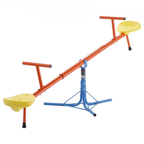 Kids Seesaw, 100 lbs Load Capacity per Seat, Sit and Spin Teeter Totter with 3-prong Support Legs, Kids Outdoor Playground Equipment, Swiveling 360 Degrees Rotating for Children Aged 3+