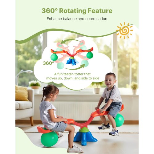 Barngungbräda 22,5 kg Kapacitet 360 Grader Roterande Gungbräda Från 3 Ålder