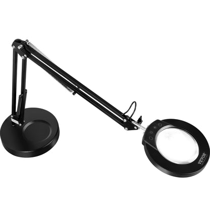 Förstoringsglas med ljus & bas 5X förstoringslampa 4,3" lins 5 färg