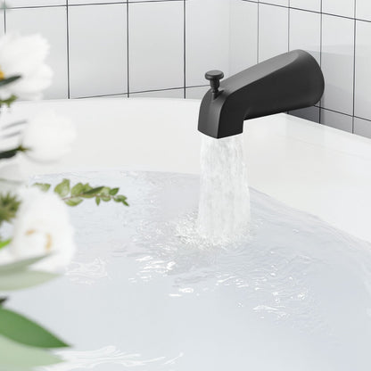 Tub and Shower Faucet Set, Complete with 4-Inch Rainfall Shower Head and Bathtub Spout, Single-Spray Single-Handle Tub Trim Kit with 304 Stainless Steel Valve Trim for Bathrooms, Matte Black