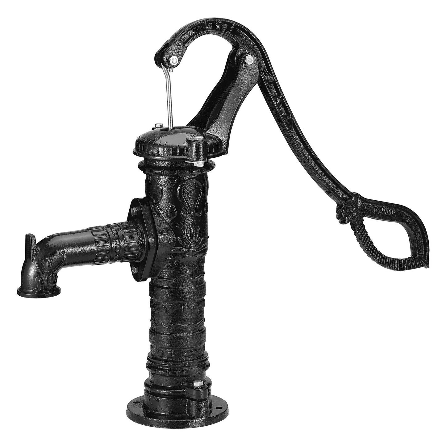 Antique Well Hand Pitcher Pump, 22ft Maximum Lift, Cast Iron Manual Hand Water Pump with Ergonomic Handle NPT1-1/4" Easy Installation, Old Fashioned for Outdoor Home Yard Garden Pond Farm, Black