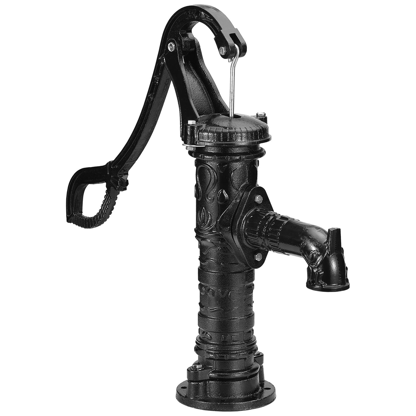 Antique Well Hand Pitcher Pump, 22ft Maximum Lift, Cast Iron Manual Hand Water Pump with Ergonomic Handle NPT1-1/4" Easy Installation, Old Fashioned for Outdoor Home Yard Garden Pond Farm, Black