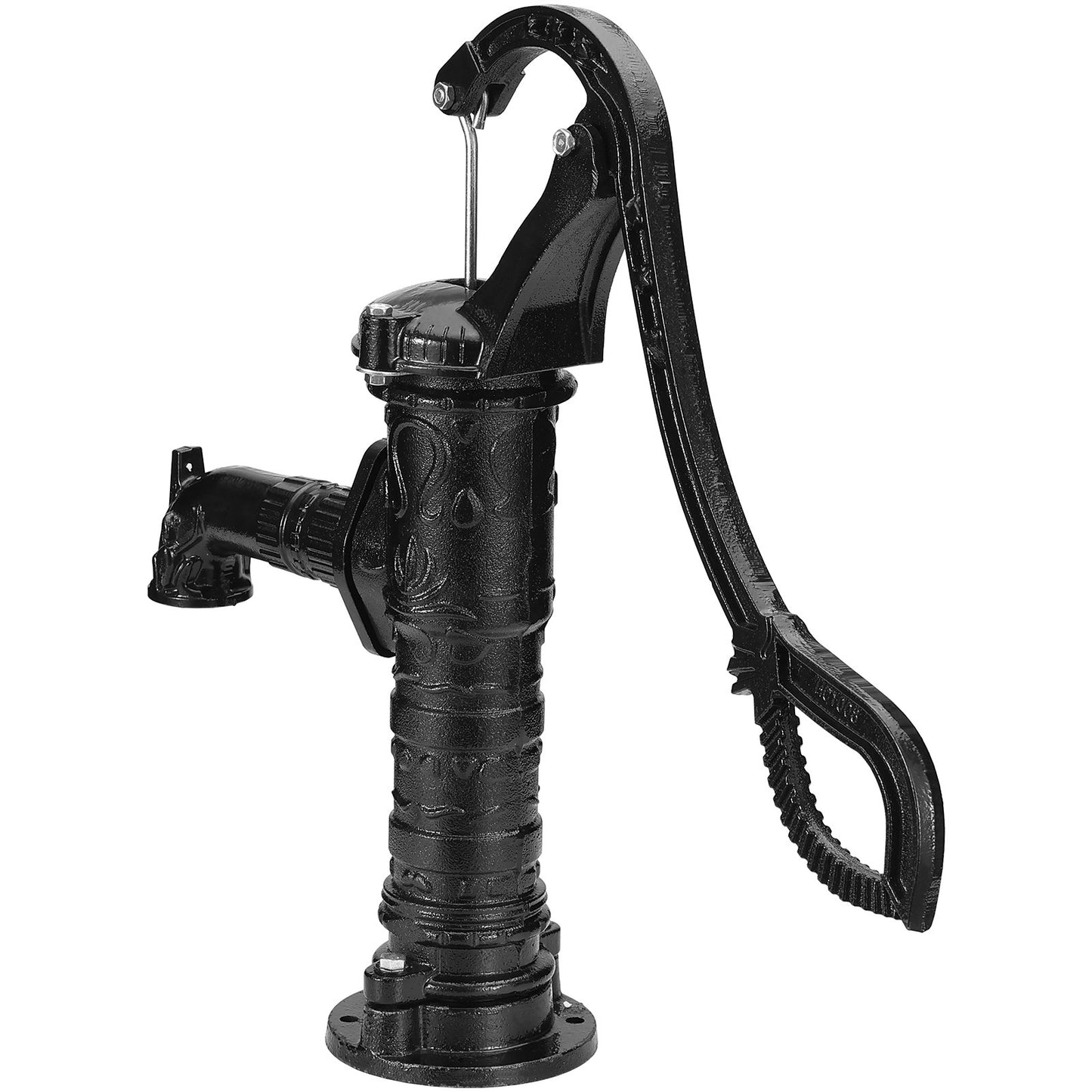 Antique Well Hand Pitcher Pump, 22ft Maximum Lift, Cast Iron Manual Hand Water Pump with Ergonomic Handle NPT1-1/4" Easy Installation, Old Fashioned for Outdoor Home Yard Garden Pond Farm, Black