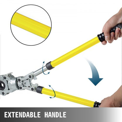 Crimpwerkzeug für Kupferrohre, Crimpzange für Sanitärrohre, V 12–28 mm, Crimpzange, Crimpwerkzeug für Kupferrohre, TH 16–32 mm, Backen, 360°-Kopf | EU