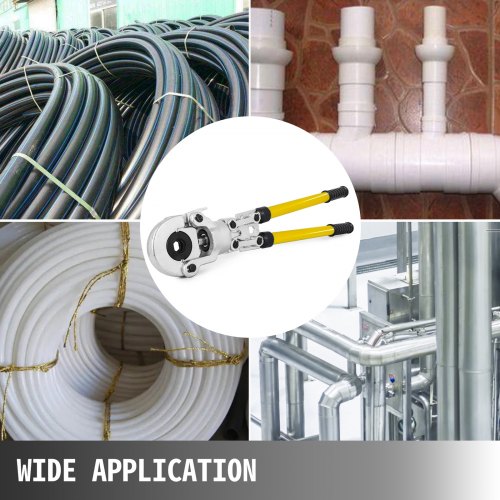 Crimpwerkzeug für Kupferrohre, Crimpzange für Sanitärrohre, V 12–28 mm, Crimpzange, Crimpwerkzeug für Kupferrohre, TH 16–32 mm, Backen, 360°-Kopf | EU