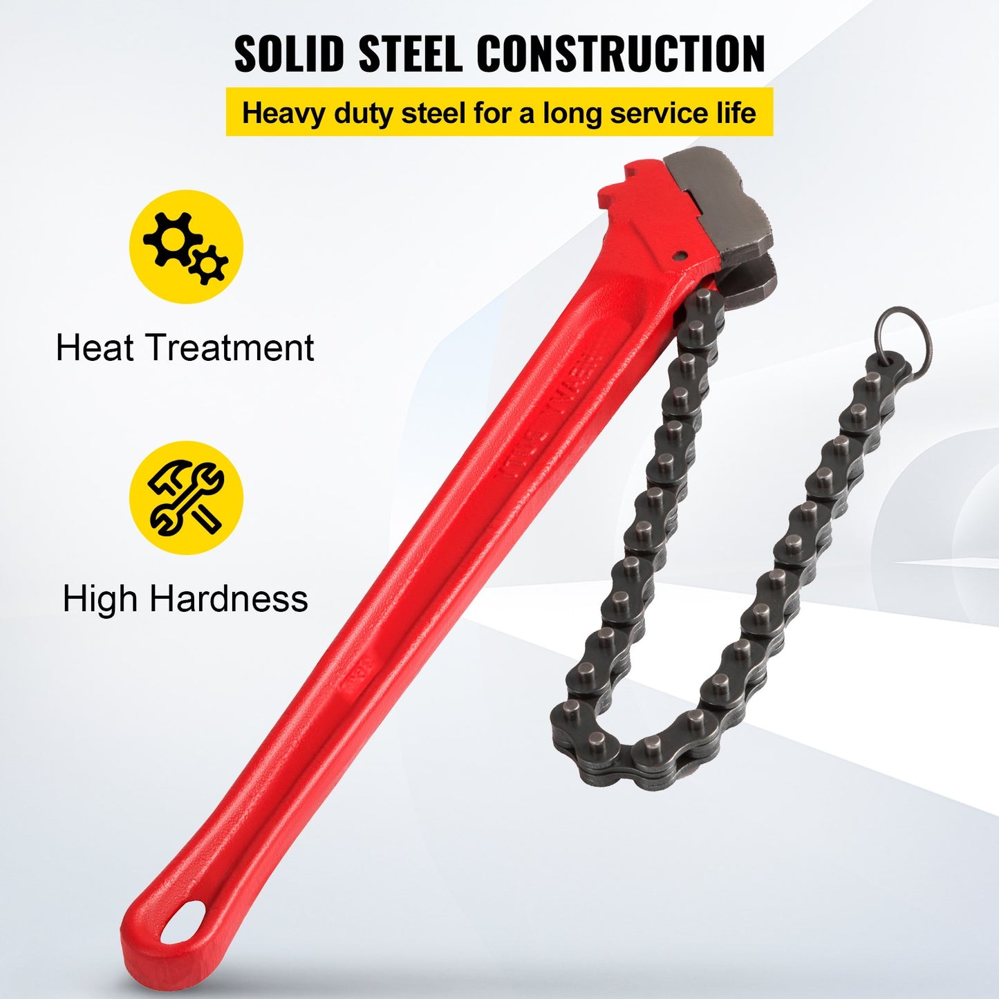 Chain Wrench Pipe 36inch,Heavy Duty Oil Filter Chain Wrench Capacity 4-1/2 to 7-1/2inch ,Chain Wrench 30inch (760 mm) Chain Length Plumbing Pipe Tool