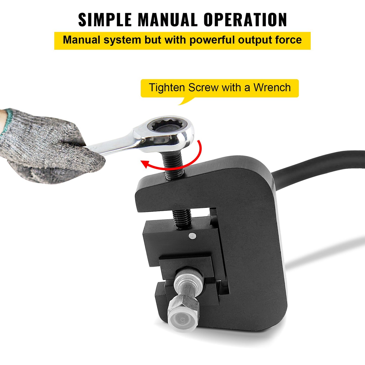 7843B Manual A/C Hose Crimper Kit,Handheld Air Hose Crimper Tool Kit with 4 Dies Whole Set #6#8#10#12,A/C Hose Crimper Repair Tool Kit Die Set,for Crimping Automotive Air Conditioning Pipes