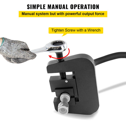 7843B Manual A/C Hose Crimper Kit,Handheld Air Hose Crimper Tool Kit with 4 Dies Whole Set #6#8#10#12,A/C Hose Crimper Repair Tool Kit Die Set,for Crimping Automotive Air Conditioning Pipes