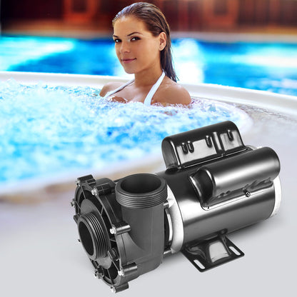 2 Speed SPA Pump, 48-Frame, AC 110-120V Hot Tub SPA Pump, 1.5HP/150GPM/42.65ft High Speed or 0.46HP/70GPM/9.18ft Low Speed, 2" Port 90° Rotational Interface for Hot Tub, Tested to UL Standards