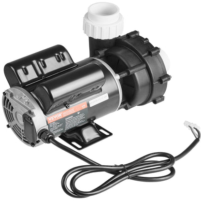 2 Speed SPA Pump, 48-Frame, AC 110-120V Hot Tub SPA Pump, 1.5HP/150GPM/42.65ft High Speed or 0.46HP/70GPM/9.18ft Low Speed, 2" Port 90° Rotational Interface for Hot Tub, Tested to UL Standards