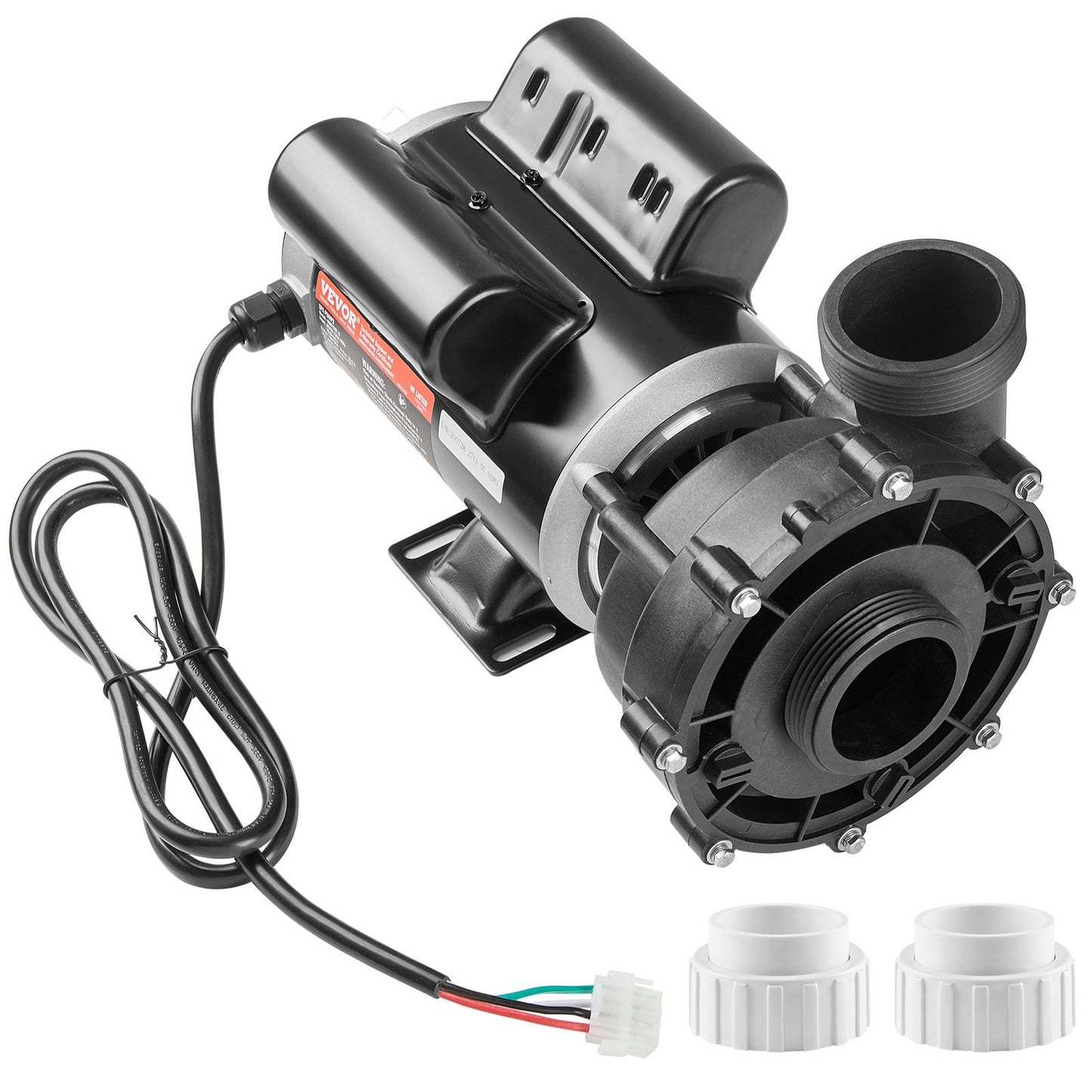 2 Speed SPA Pump, 48-Frame, AC 110-120V Hot Tub SPA Pump, 1.5HP/150GPM/42.65ft High Speed or 0.46HP/70GPM/9.18ft Low Speed, 2" Port 90° Rotational Interface for Hot Tub, Tested to UL Standards