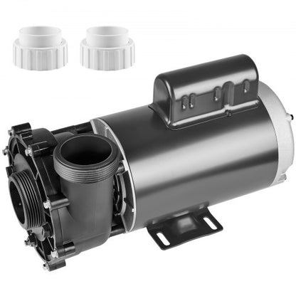 2 Speed SPA Pump, 56-Frame, AC220-240V Hot Tub SPA Pump, 3HP/200GPM/65.61ft High Speed or 0.4HP/100GPM/16.07ft Low Speed, 2" Port 90° Rotational Interface for Hot Tub, Tested to UL Standards