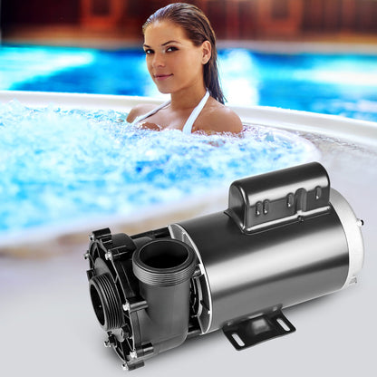 2 Speed SPA Pump, 56-Frame, AC220-240V Hot Tub SPA Pump, 3HP/200GPM/65.61ft High Speed or 0.4HP/100GPM/16.07ft Low Speed, 2" Port 90° Rotational Interface for Hot Tub, Tested to UL Standards