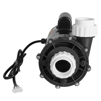 2 Speed SPA Pump, 56-Frame, AC220-240V Hot Tub SPA Pump, 3HP/200GPM/65.61ft High Speed or 0.4HP/100GPM/16.07ft Low Speed, 2" Port 90° Rotational Interface for Hot Tub, Tested to UL Standards