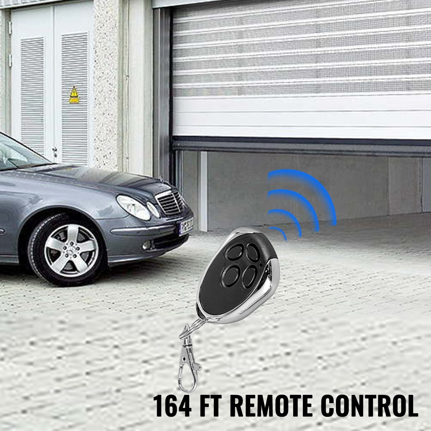 Garage Roller Door Opener, 800 N Lift Force 164 ft Remote Control, 110V Electric Roller Gate Opener, Auto Garage Roller Gate Opener Kit with 2 Remote, Apply for Garage Store