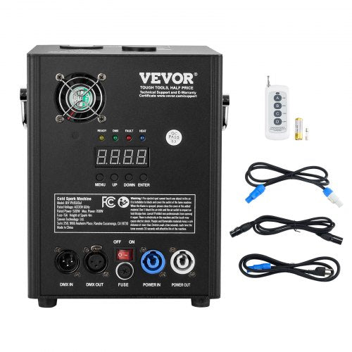 Cold Spark Machine, 500W Output Fireworks Controller, 6.6-13ft Adjustable Height, with Advanced DMX System,LED Screen,Portable Handle, HeavyDuty Aluminum Alloy for Stage DJ Wedding Event,Party