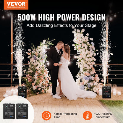 Cold Spark Firework Machine x2 500W 2-4M Stage DJ Wedding Party