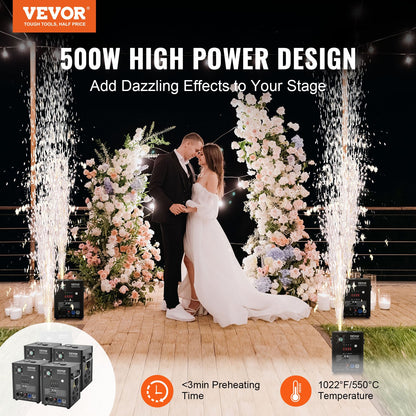 Cold Spark Firework Machine x4 500W 2-4M Stage DJ Wedding Party