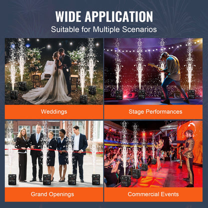 Cold Spark Firework Machine x4 500W 2-4M Stage DJ Wedding Party