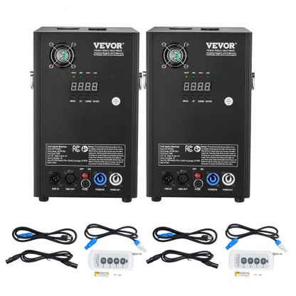 Cold Spark Machine, 2 Pack 700W Output Fireworks Controllers, 6.6-16.4ft Adjustable Height, with Advanced DMX System,LED Screen,Portable Handle, Aluminum Alloy for Stage DJ Wedding Event,Party