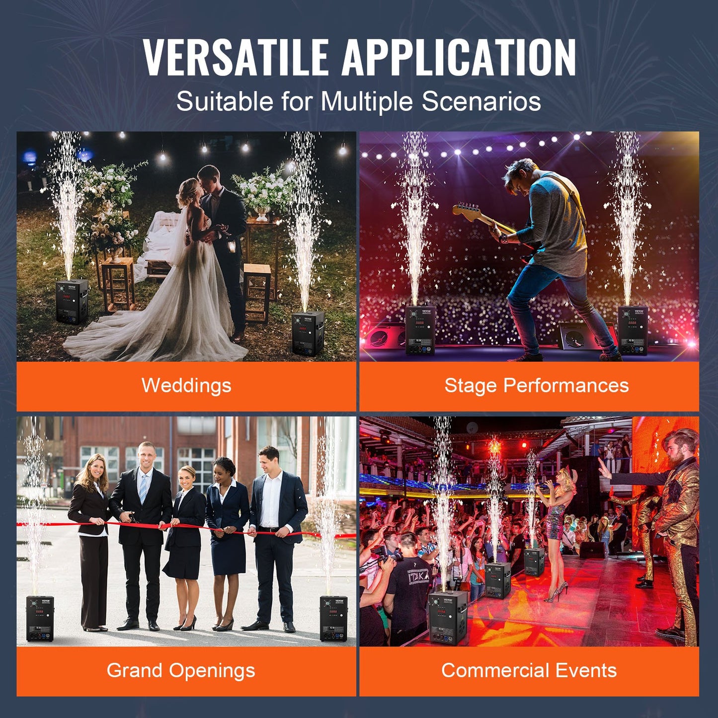 Cold Spark Firework Machinex2 700W 2-5M Stage DJ Wedding Party