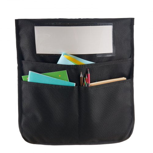 Stuhltaschen für Klassenräume 24er-Pack Sitztaschen mit Namensschild Schwarz