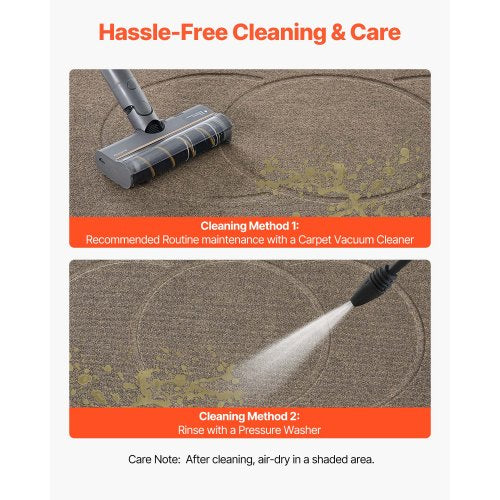 ytterdörrsmatta, 1194 x 813 mm kommersiell golvmatta för inomhus och utomhus, modern snygg heltäckningsmatta med TPE-baksida, kraftig tvättbar industriell entrématta för hall, balkong, garage, brun |  EU