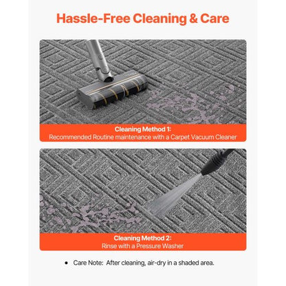 ytterdörrsmatta, 1562 x 914 mm kommersiell golvmatta för inomhus och utomhus, modern snygg heltäckningsmatta med TPE-baksida, kraftig tvättbar industriell entrématta för hall, balkong, garage, grå |  EU