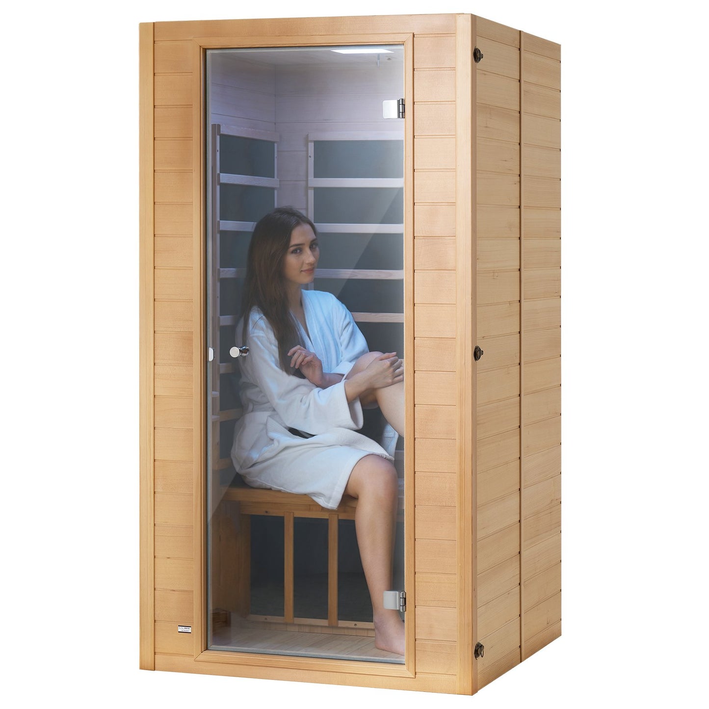 Far Infrared Wooden Sauna Room Home Spa for 1 to 2 Person 1400W